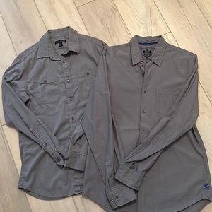 Banana Republic and Express Casual Button Down Grey Bundle